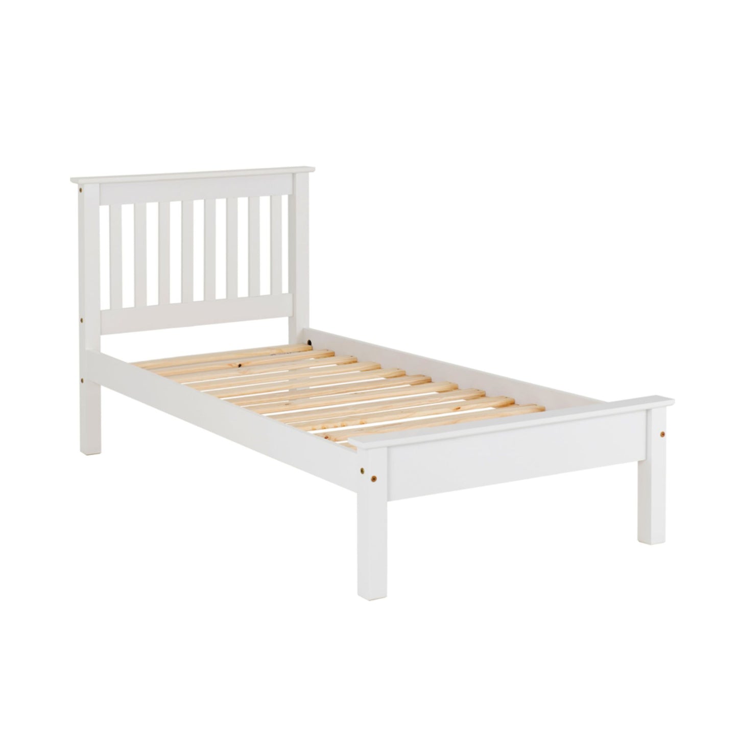 Monaco Single Bed with low foot end in White