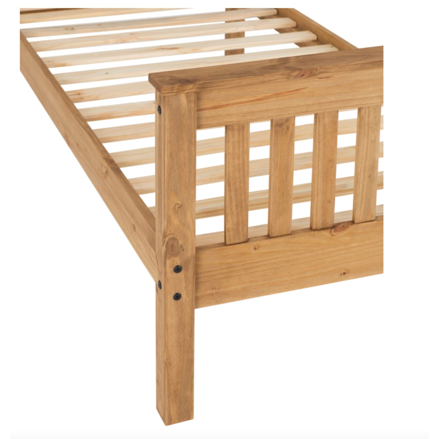 Monaco High foot End Single Bed waxed Pine Finish