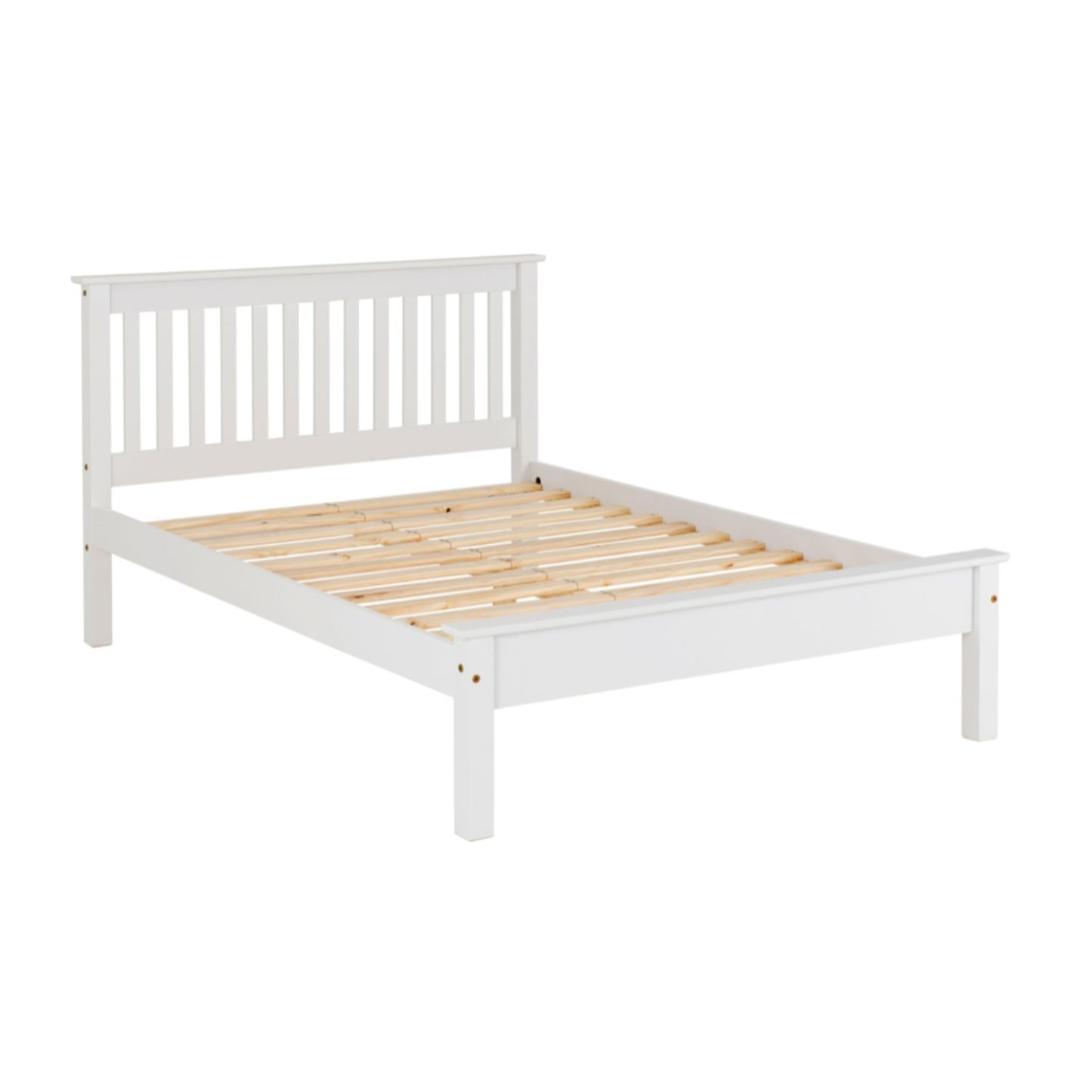 Monaco White Low Foot End Double Bed in White Lacquer