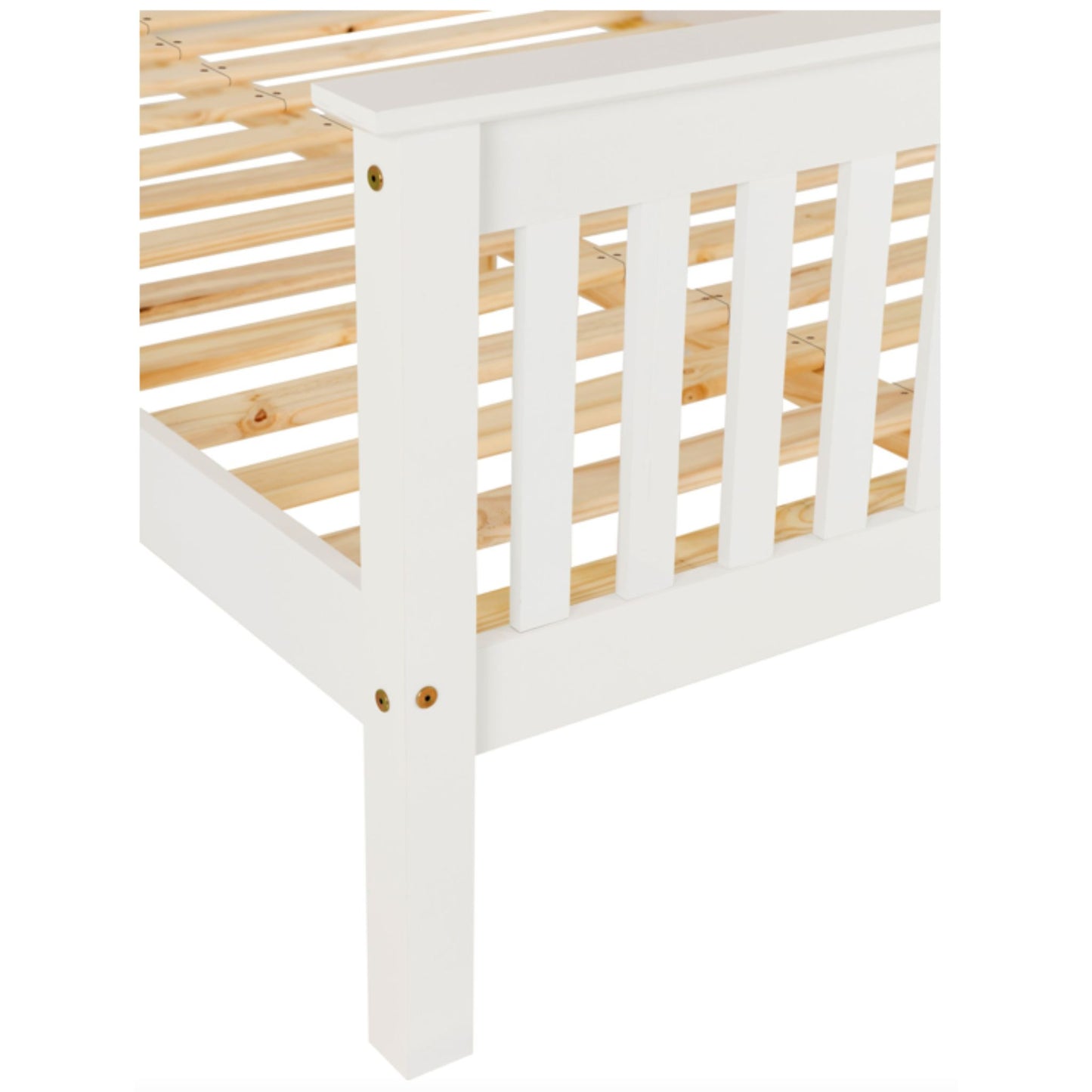 Monaco High Foot End Double Bed in White Lacquer