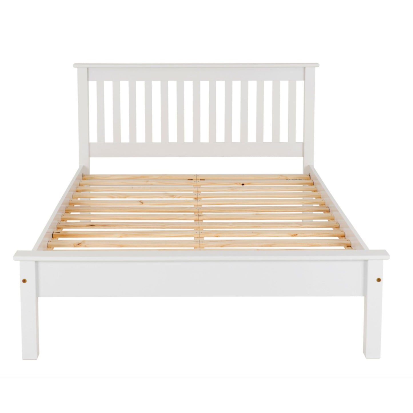 Monaco White Low Foot End Double Bed in White Lacquer
