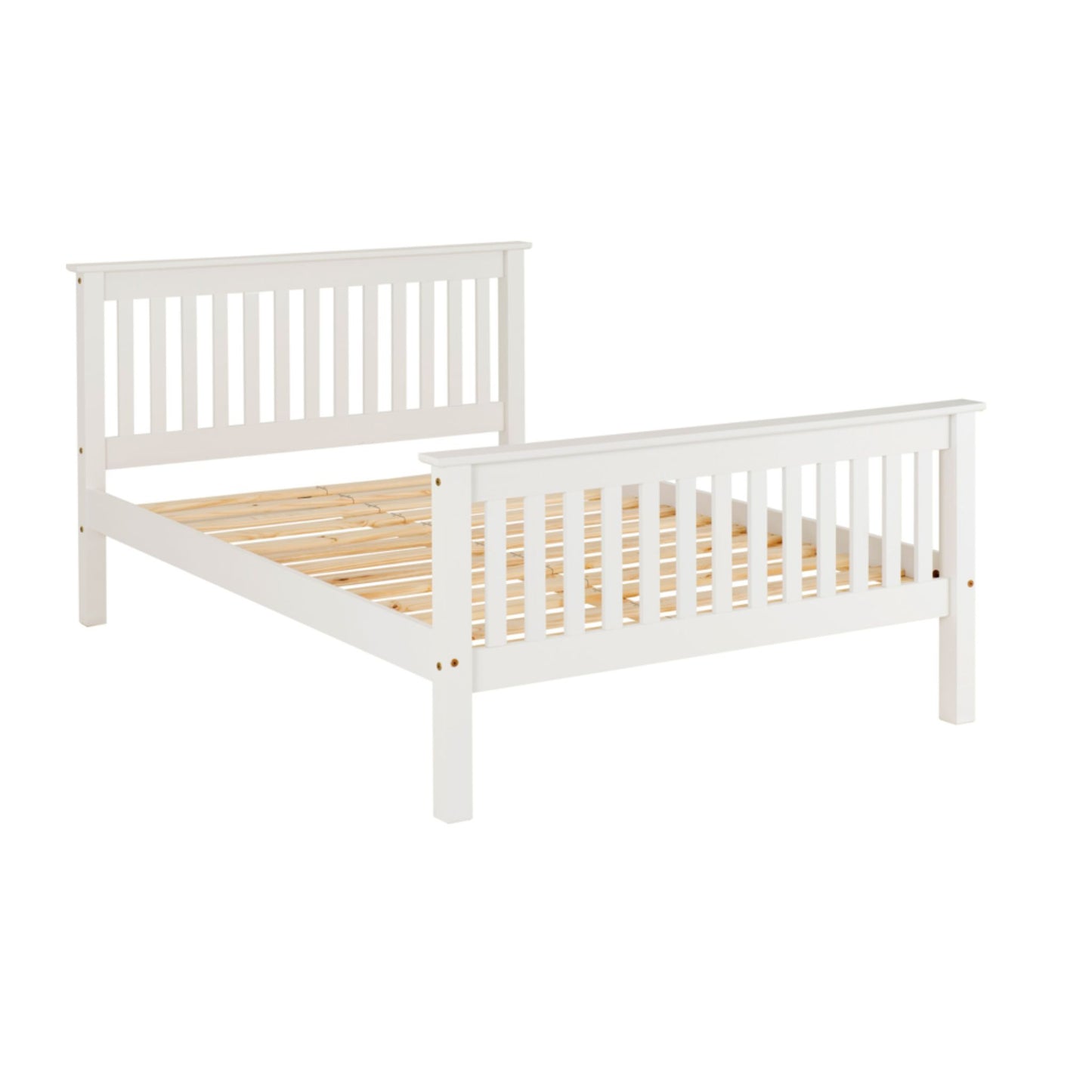 Monaco High Foot end Double Bed finished in White lacquer