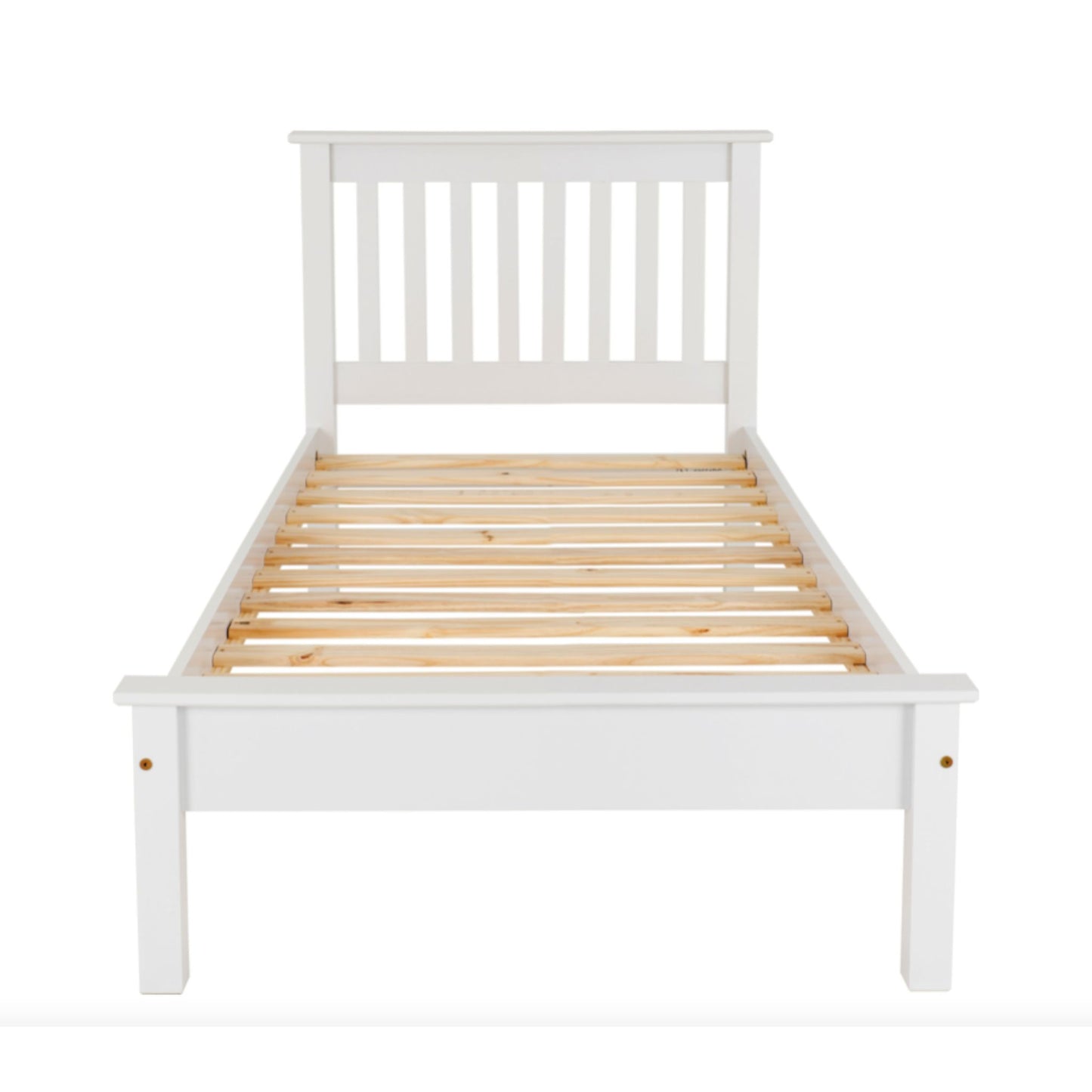 Monaco Single Bed with low foot end in White