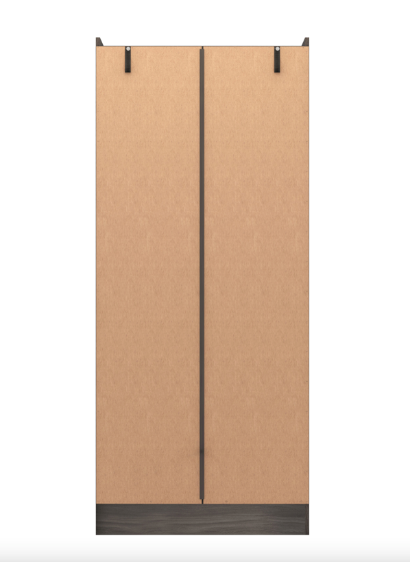 Nevada Dark Wood Grain 2 Door 1 Drawer Wardrobe