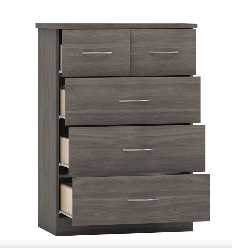 Nevada Dark Wood 2 Door wardrobe Bedroom Set