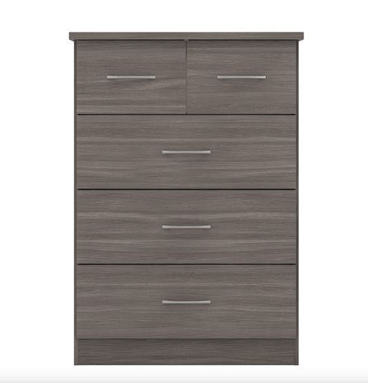 Nevada 3+2 Chest of Drawers in Black Grain