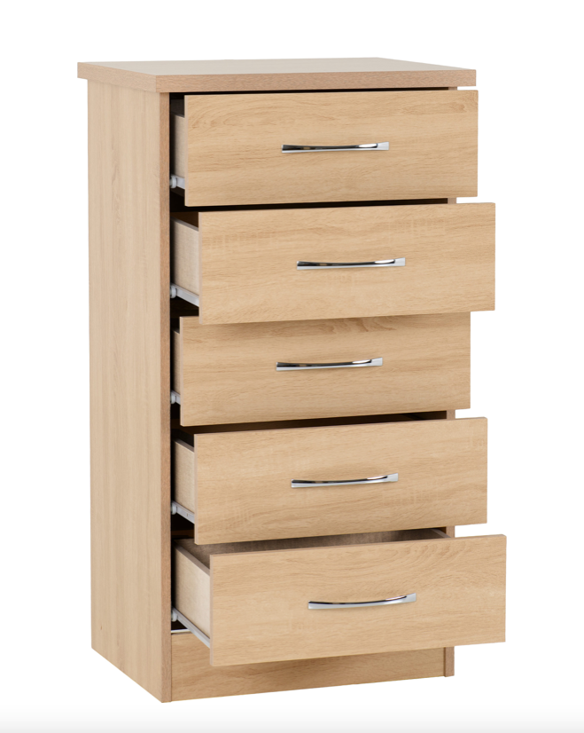 Nevada 5 Drawer Chest Sonoma Oak effect