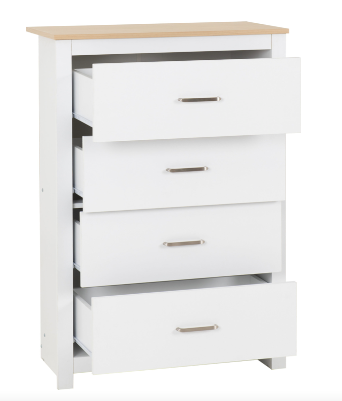 Portland Trio Bedroom Set White/Oak Effect