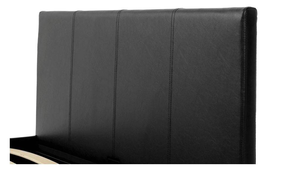 Waverley Storage Double Bed 4"6 in Faux Black Leather