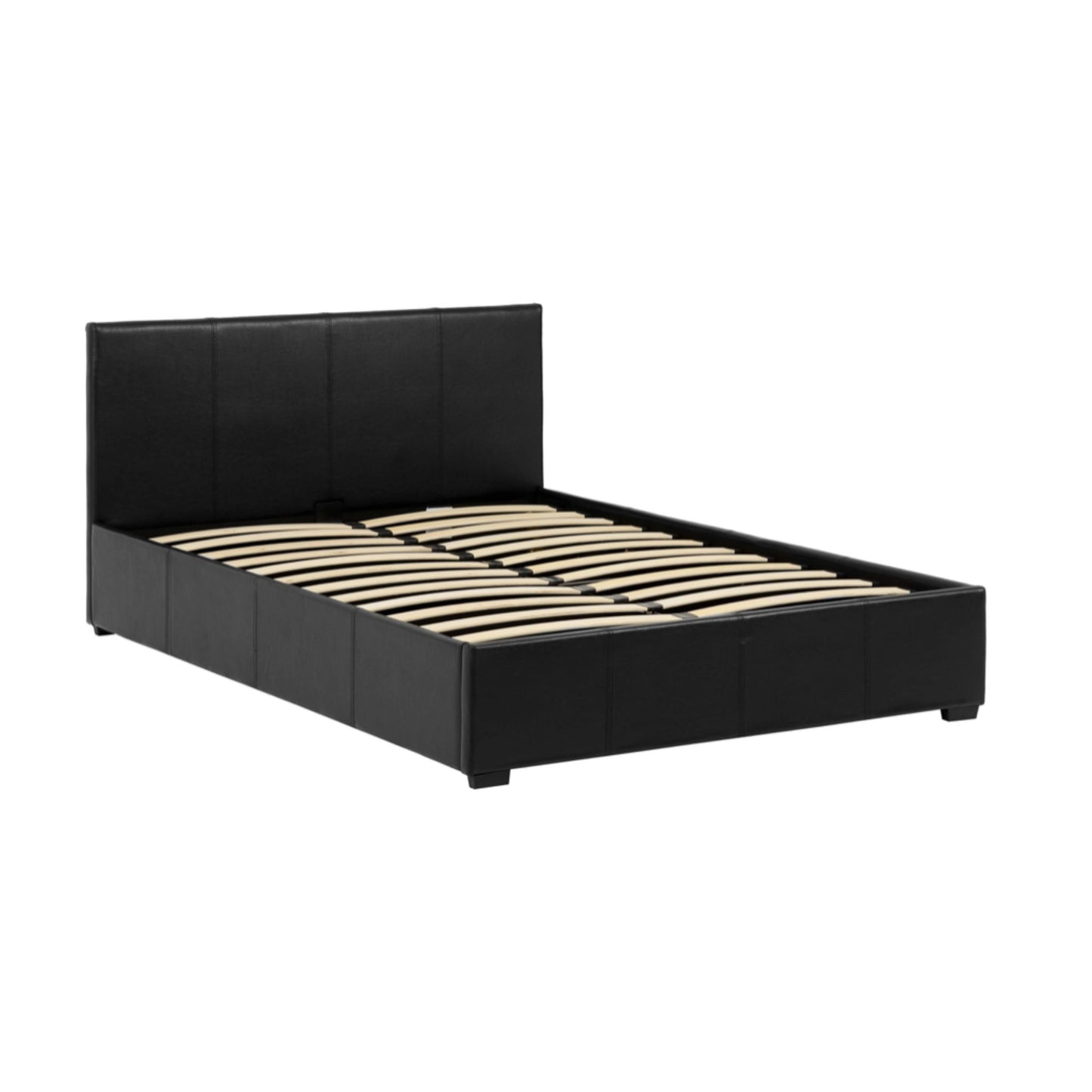 Waverley Storage Double Bed 4"6 in Faux Black Leather