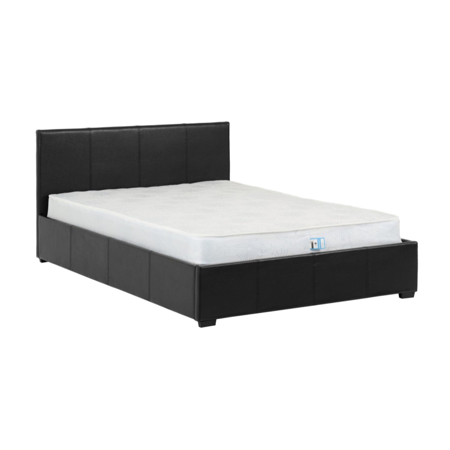 Waverley Storage Double Bed 4"6 in Faux Black Leather