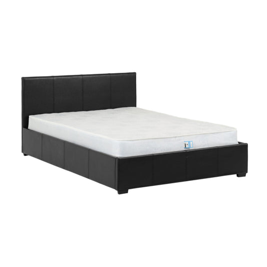 Waverley Storage Double Bed 4"6 in Faux Black Leather