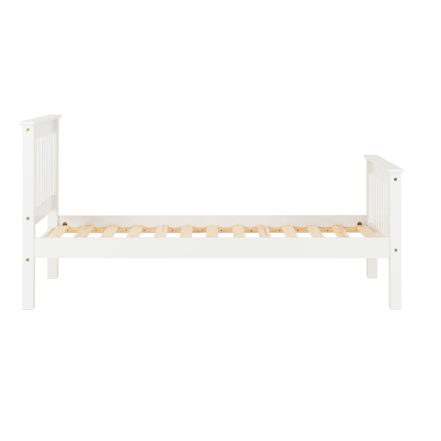 Monaco High Foot End Single Bed Finished in White