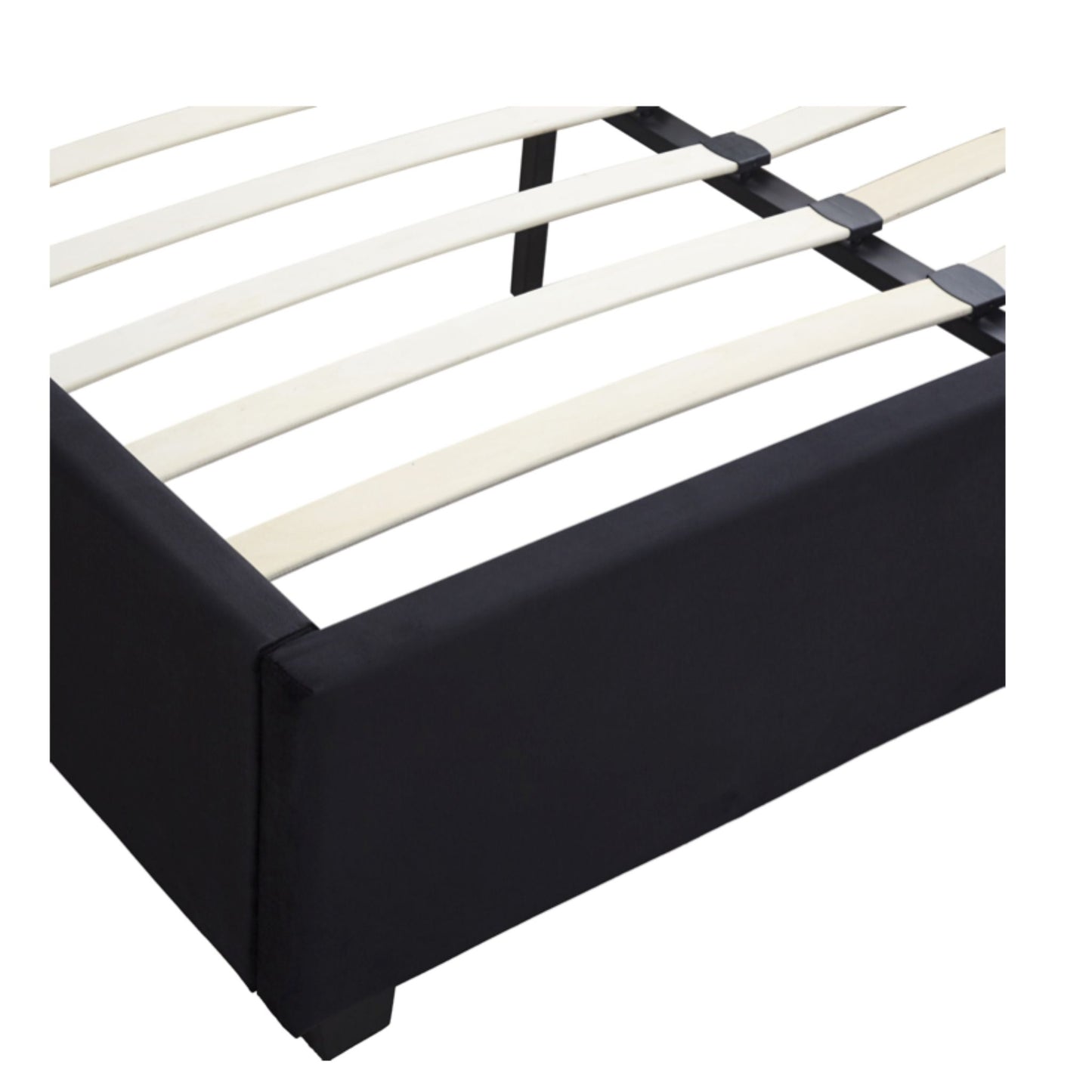Madison Double Bed in Black Velvet Fabric
